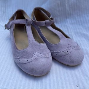 Janie and Jack girls purple ballet flats dress shoes leather size 11